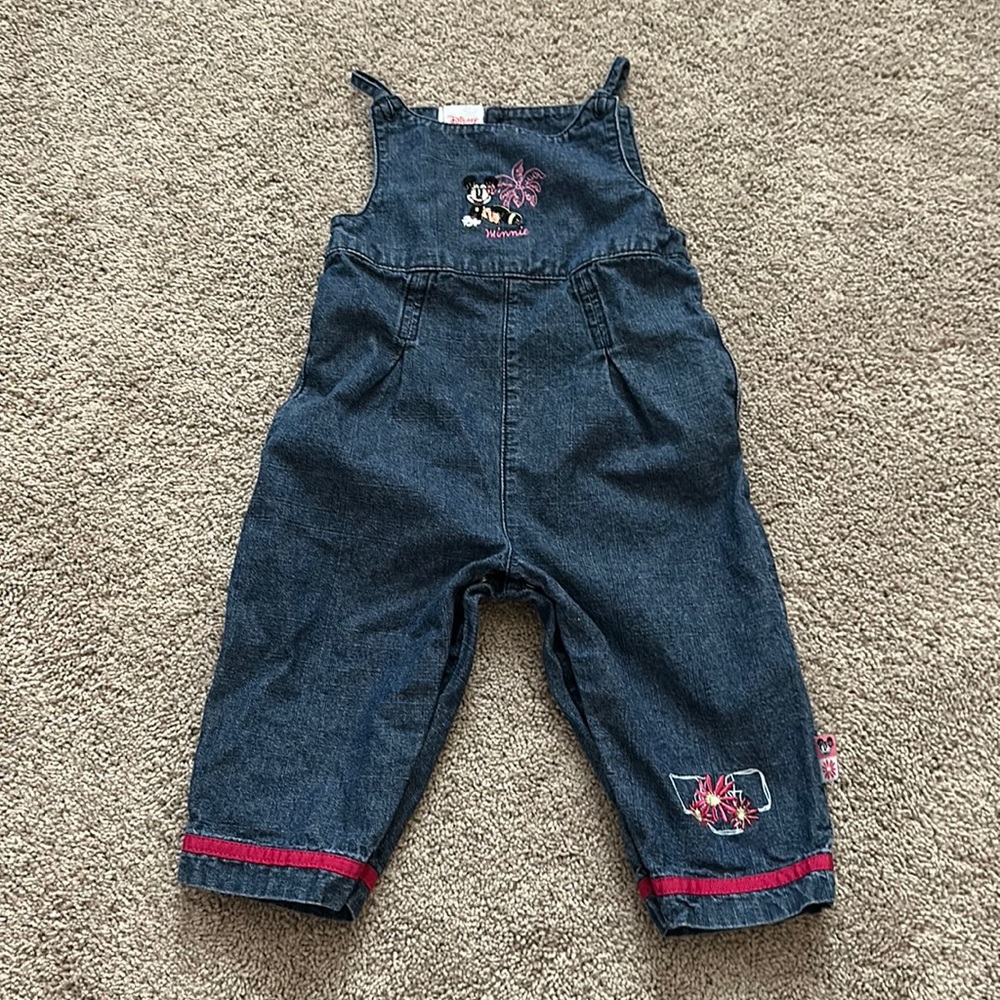 Vintage Minnie Mouse Baby Girl Overalls